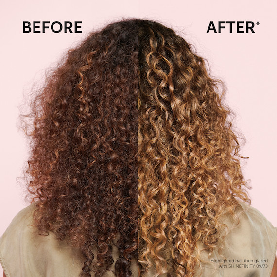 shinefinity curly hair blonde before and after